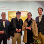 Ralf-Michael Seele, Horst Sakulowski, Angelika Steinmetz-Oppelland und Gideon Haut bei der Eröffnung der Ausstellung.
